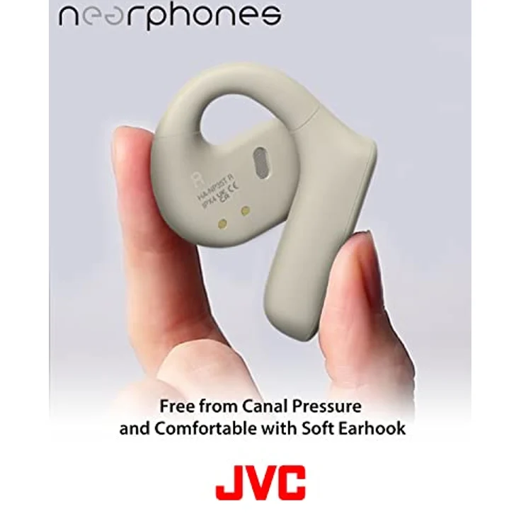 JVC Nearphones HA-NP35T-W, True Wireless Earbuds, Open Ear Design, Noise Cancelling, IPX4, Mikrofon-Muting, 17 Std. Laufzeit, BT 5.1, (Weiß) – Bild 4