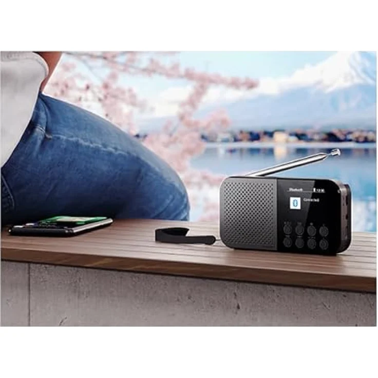 Sharp DR-P520, ultraportables DAB+ Mini-Radio mit integriertem Lautsprecher und Kopfhöreranschluss, Schwarz – Bild 4