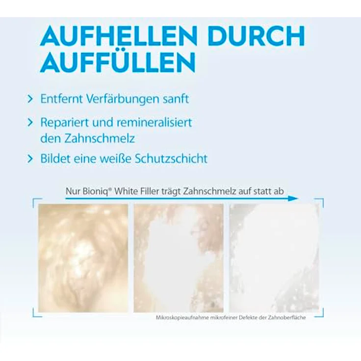 Bioniq® White Filler Zahnpasta, sanfte Whitening-Zahncreme mit Hydroxylapatit, 75 ml, stärkt den Zahnschmelz und entfernt schonend Verfärbungen – Bild 3