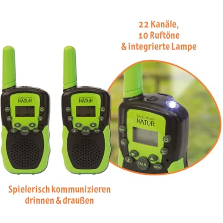 Moses Expedition Natur Walkie-Talkie, unisex Funkgerät für Kinder ab 6 Jahren, 120 g, kompakte Größe 3.9 x 15 x 17 cm – Bild 3