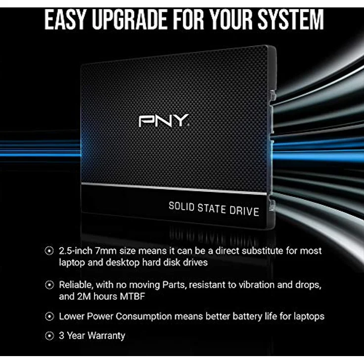 PNY CS900-2TB-RB interne SSD-Festplatte (2 TB, 3D NAND), 2,5 Zoll (6,35 cm) – Bild 4