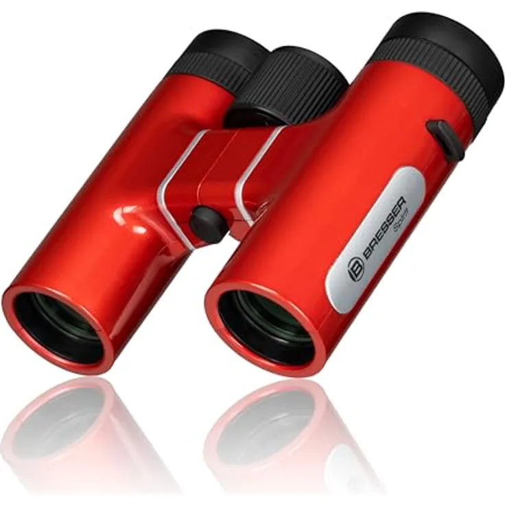 BRESSER Spirit Kompakt-Fernglas 6x24 rot, 6-fache Vergrößerung, leichte Bauweise, volle Mehrschichtvergütung