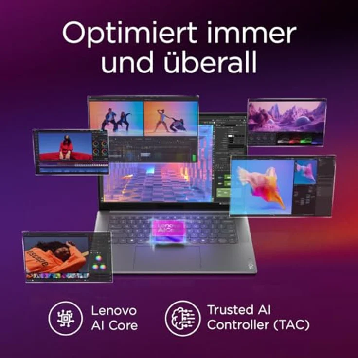 Lenovo Yoga Slim 7 15ILL9 Aura Edition (83HM001FGE) Copilot+ PC Laptop | 15.3" 2.8K Display | Intel Core 7 Ultra 258V | 32GB RAM | 1TB SSD | Intel Arc Grafik 140V | Windows 11 Home | QWERTZ | grau – Bild 3