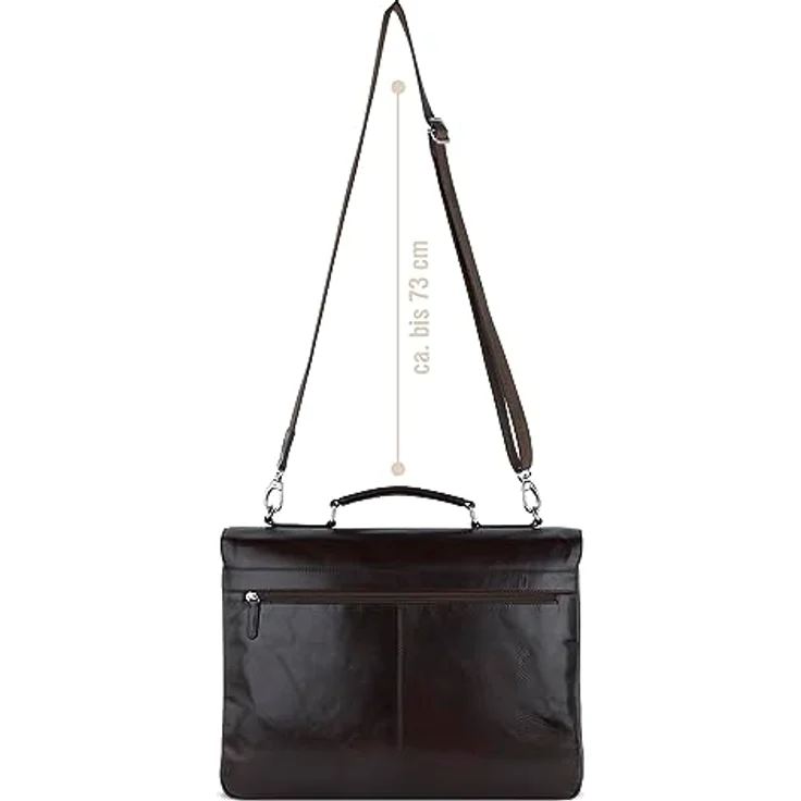 bugatti Romano Aktentasche Groß, Laptoptasche aus echtem Leder, große Businesstasche 13", Bürotasche mit Laptopfach (Braun) – Bild 4
