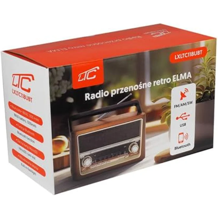 LTC LXLTC118UBT Retro-Radio (ELMA Bluetooth USB tragbar, FM/AM/SW, braun) – Bild 5