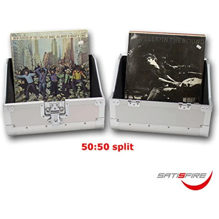 LP Plattencase PRO schwarz 50:50 Split, 80LPs | DJ Plattenkoffer für 80 Schallplatten – Bild 3