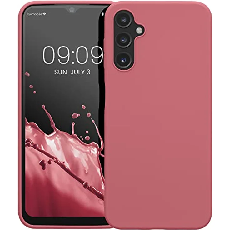 kwmobile Hülle kompatibel mit Samsung Galaxy A14 5G - weiches TPU Silikon Case mit kabellosem Laden - Dark Rose – Bild 5