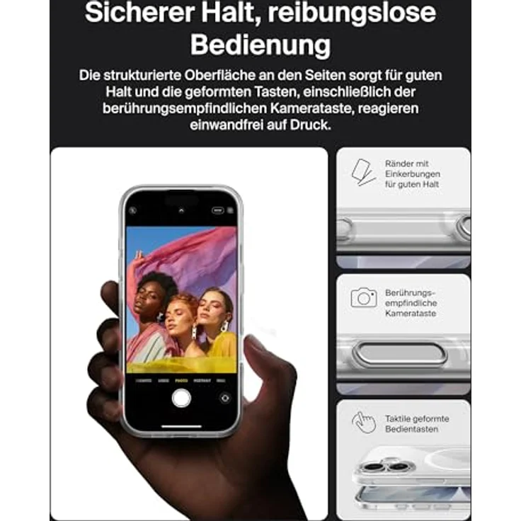 Belkin SheerForce MSA030hqCL, transparente Schutzhülle für iPhone 17, Sturzschutz bis 4 Meter, kabelloses Laden, kratzfeste Oberfläche – Bild 3