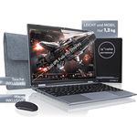 Goldstern tech PortaLite EliteBook 14 Zoll Notebook, Intel Celeron N5095, 512 GB SSD, 8 GB RAM, Windows 11 Pro, inkl. Maus & Fleeceasche, ideal für Arbeit, Studium & Alltag