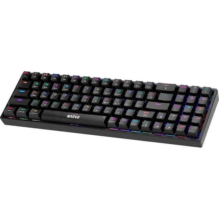 Marvo Shogo 78W Kabellose Mechanische Gaming-Tastatur, 75%-Format, schwarz mit RGB-Beleuchtung und 1200 mAh Akku