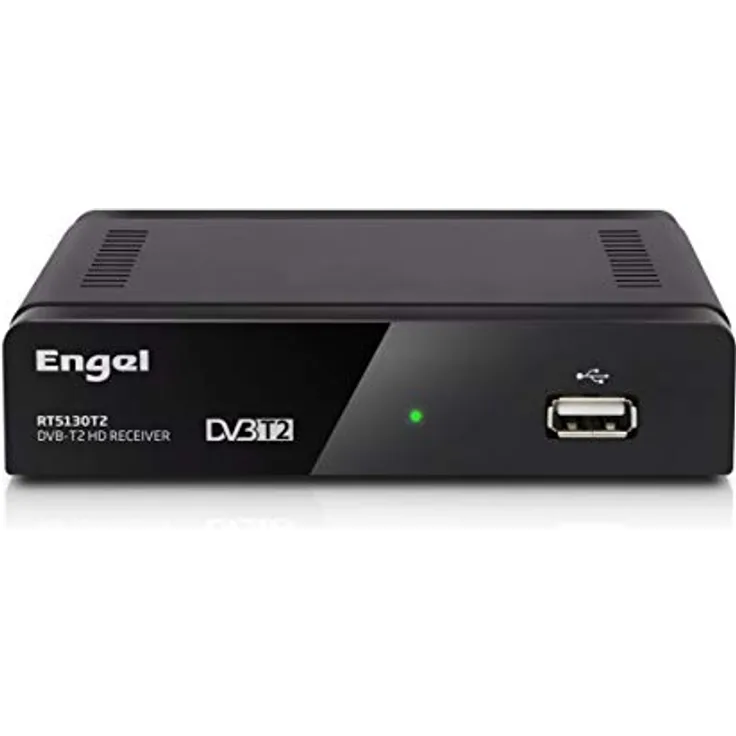 Axil Engel T2 HD RT5130 PVR USB DTT-Decoder, Digitaler terrestrischer Receiver, Full HD, Schwarz