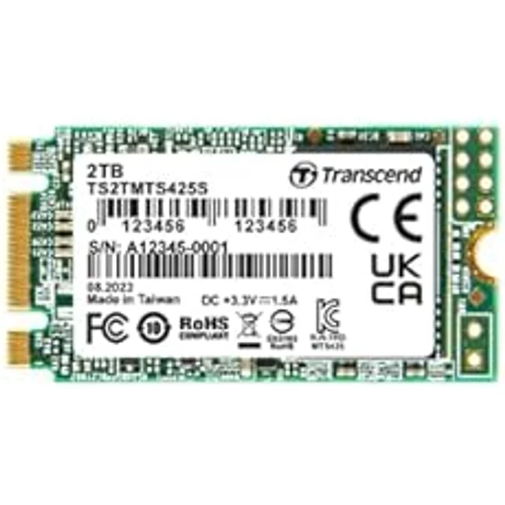 Transcend 2TB SATA III 6Gb/s MTS425S 42mm M.2 SSD (TS2TMTS425S) – Bild 1