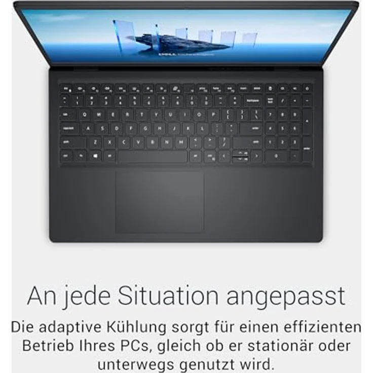 Dell 15 Laptop DC15250, 15.6" FHD 120Hz, Intel Core i3 100U, 8GB RAM, 512GB SSD, Windows 11 Home, Backlit QWERTZ Keyboard, Schwarz – Bild 4