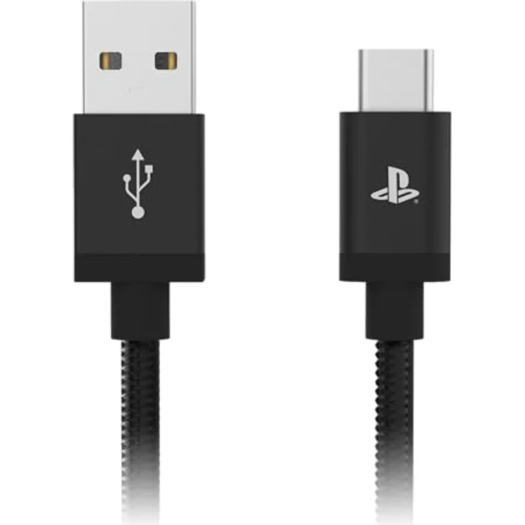 Hori Dual Sense Ladekabel für PS5, 3 Meter USB-C zu USB Typ A, ummantelt, offiziell lizenziert von Sony, schwarz – Bild 2