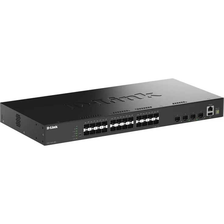 D-Link DGS-1210-28X, 24 Ports 1G SFP + 4 Ports 10G SFP+ Smart Managed Switch, Schwarz, QoS-Unterstützung und einfache Netzwerkverwaltung