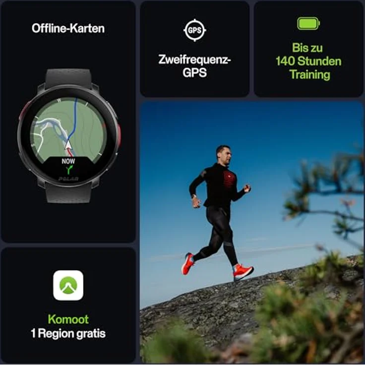 Polar Vantage V3 mit Herzfrequenzsensor H10, Sportuhr mit GPS, Herzfrequenz-Messgerät und Längere Akkulaufzeit, Sportuhr mit Smartwatch-Funktionen für Männer und Frauen, Offline-Karten, Laufuhr – Bild 4