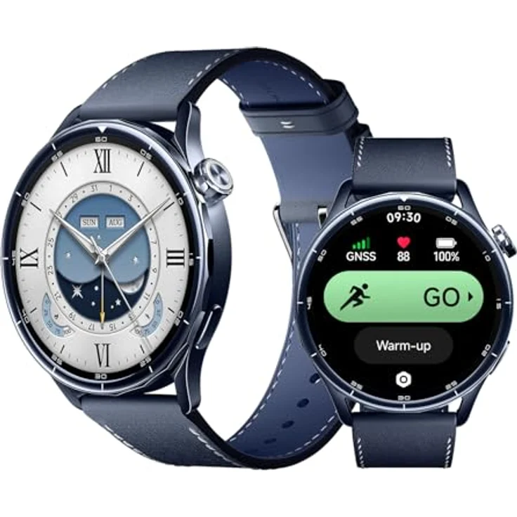 XIAOMI Watch S5 46 Smartwatch, Lederarmband, 135-205 mm, Ceramik Blue – Bild 1