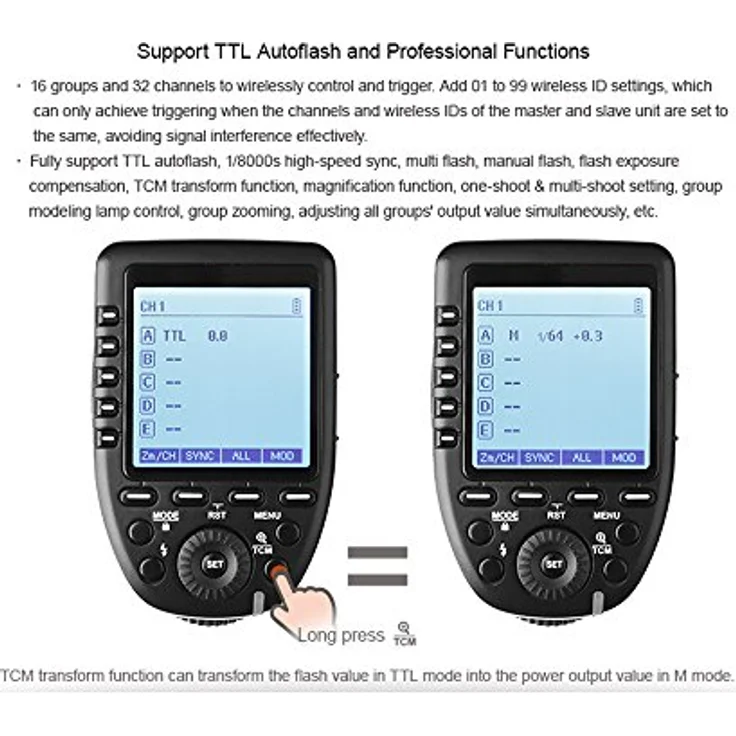 Godox XPro-S 2.4G TTL Wireless Blitzauslöser Wirless X System High-Speed mit großen LCD-Bildschirm-Sender für Sony Kamera – Bild 11