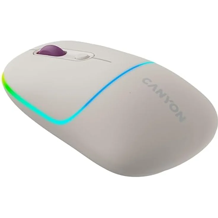CANYON MW-22 2-in-1 RGB-Funkmaus, Beige, zuverlässige Funktechnologie, individuelle RGB-Beleuchtung, leichtes Gewicht – Bild 2