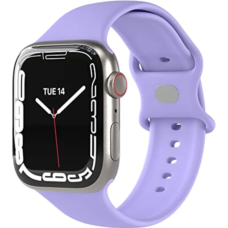 EAZY CASE Sport Armband kompatibel mit Apple Watch 38mm 40mm 41mm verstellbares Ersatzarmband aus Silikon Sport Loop für Apple Watch Serie 9 8 7 6 5 4 3 2 1 SE für Damen und Herren Lila