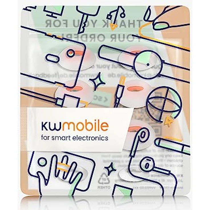 kwmobile 8X Ersatzpolster kompatibel mit JBL Tune Flex - Silikon Ohrstöpsel In-Ear Kopfhörer - 4 Größen, Weiß – Bild 5