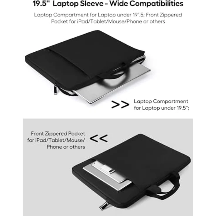 UPERFECT Laptop-Hülle 19,5 Zoll, Wasserdicht und Stoßfest mit Gepolsterten Fächern, Großen Seitentaschen und Robuster Tasche für Laptops/Monitore/Notebooks/Tablets – Bild 3