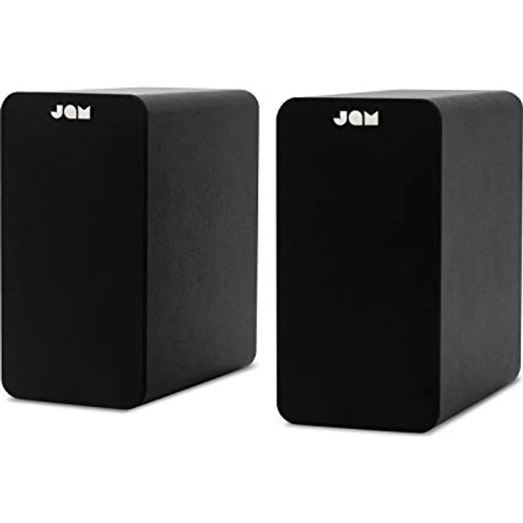 Jam Bluetooth Bookshelf Speakers, kompakte Regallautsprecher mit 8-mm Treiber, Bluetooth 5.0, AUX-IN, kraftvollen Bässen, Schwarz – Bild 1