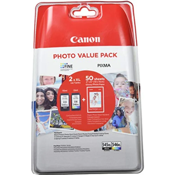 Tintenpatronen mit hoher Kapazität, von Canon PG545, schwarz und Farbe, XL-CL546 XL – Bild 2