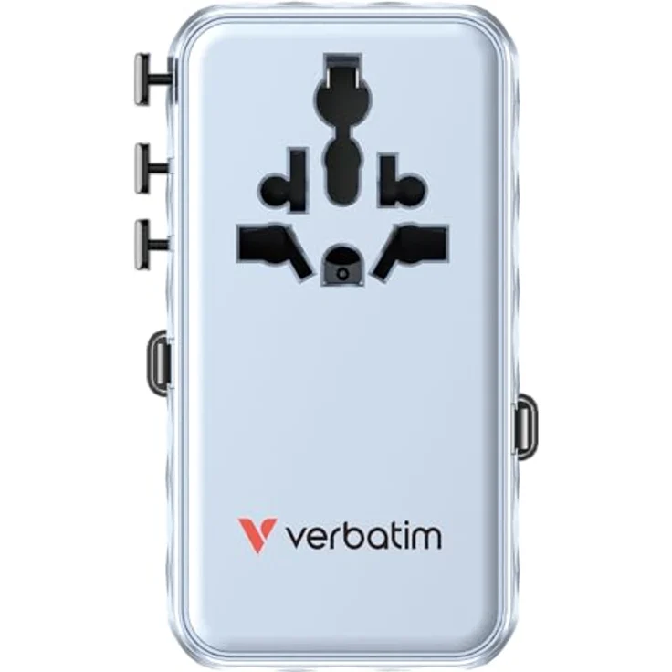 Verbatim Charge 'n' Travel 70W 2C, USB Ladegerät mit 2 Ports und Rückziehfunktion, Blau – Bild 2
