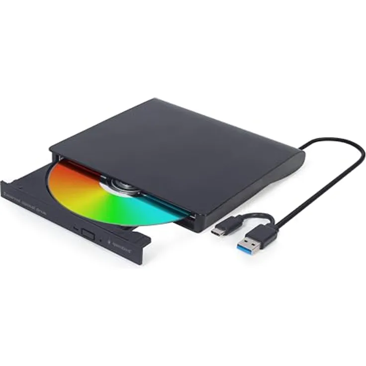 Gembird DVD-USB-031, Externes USB-DVD-Laufwerk, schwarz, USB 3.1 Gen 1, unterstützt CD/DVD±RW, Plug & Play