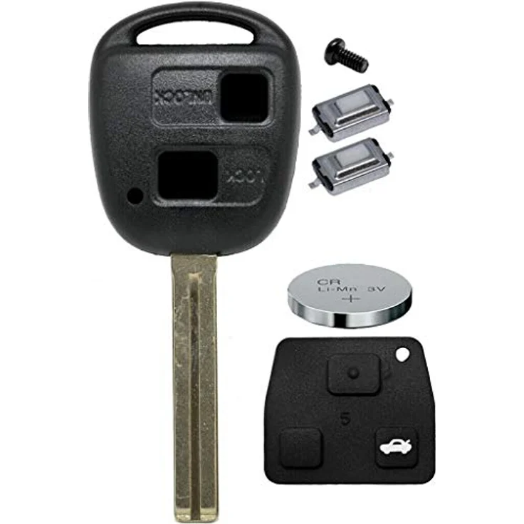 mt-key Auto Schlüssel Set 2 Tasten mit TOY40 und Tastenfeld, inkl. 3V CR2016 Knopfzelle, für Lexus GS, LS, IS, RX Modelle – Bild 1