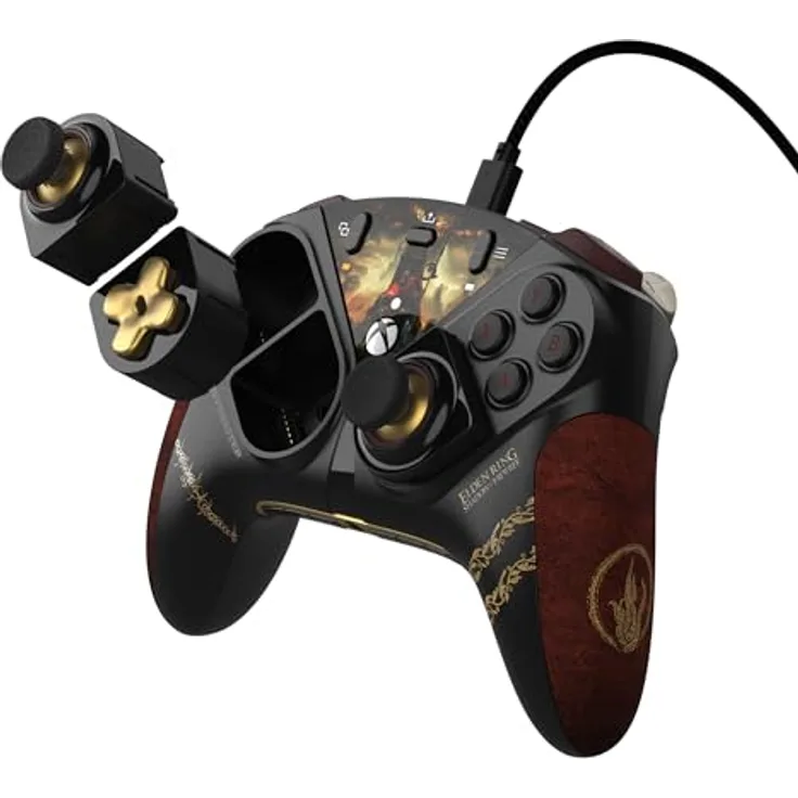 Thrustmaster Eswap X2 Elden Ring Controller Golden One Size, Ergonomisches Gamepad mit stabiler kabelgebundener Verbindung