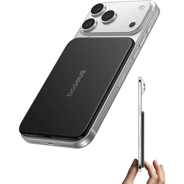 Baseus Picogo Air AM71, Ultra Slim 5000mAh MagSafe Powerbank mit USB-C und 22.5W Fast Charging, CCC zertifiziert, kompatibel mit iPhone 17/16/15/14/13/12 – Bild 1