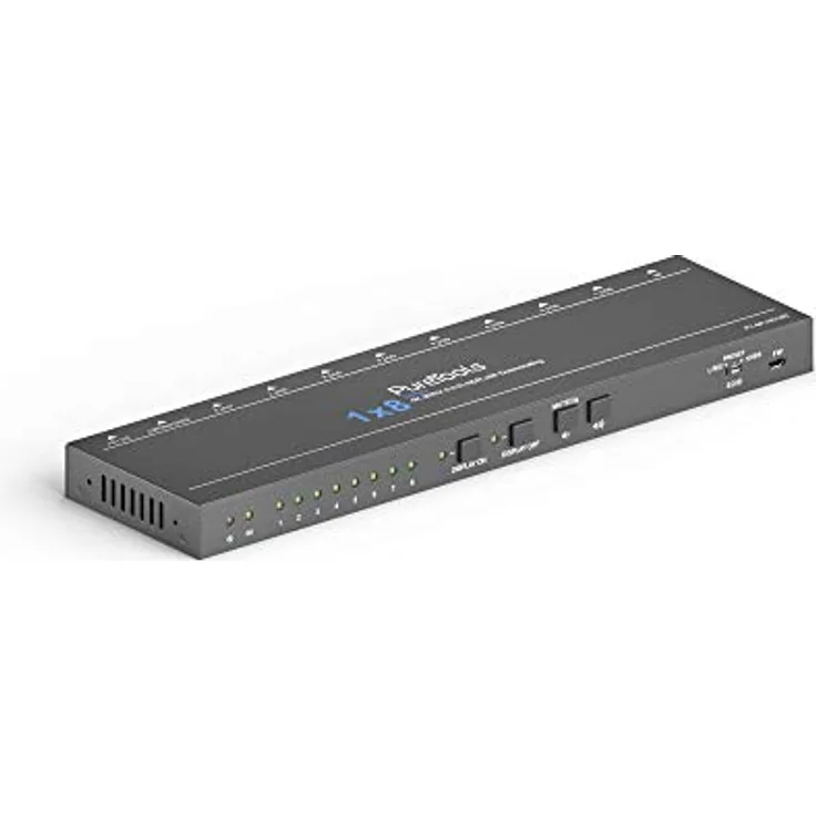 PureTools SP-HD18D - HDMI Splitter 1x8, 4K (60Hz 4:4:4), Signalverteilung mit nur einem Gerät