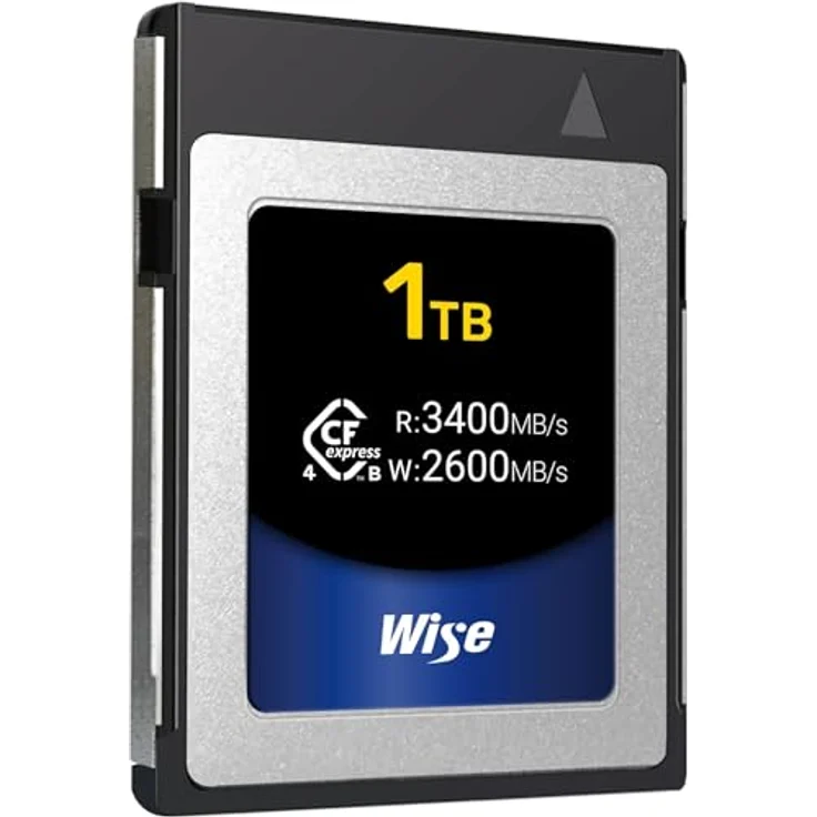 Wise WI-CFX4-B1024, 1024 GB CFexpress Typ B Speicherkarte mit 3400 MB/s Lesegeschwindigkeit, Silber/Blau/Schwarz – Bild 2