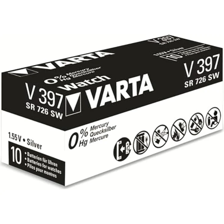 VARTA - V397 SR 726 Knopfzelle Silberoxid-Uhrenbatterien 146493 – Bild 2