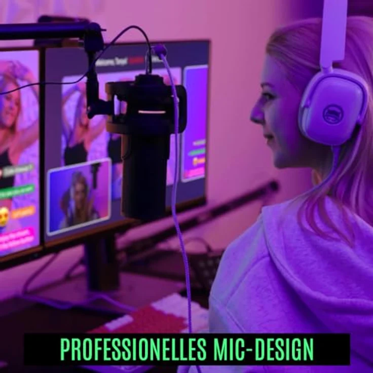 Streamplify MIC PRO, Kondensatormikrofon mit 192 KHz/24-Bit Sampling-Rate, 4 einstellbare Richtcharakteristika, RGB-Beleuchtung, inkl. Tischstativ – Bild 2
