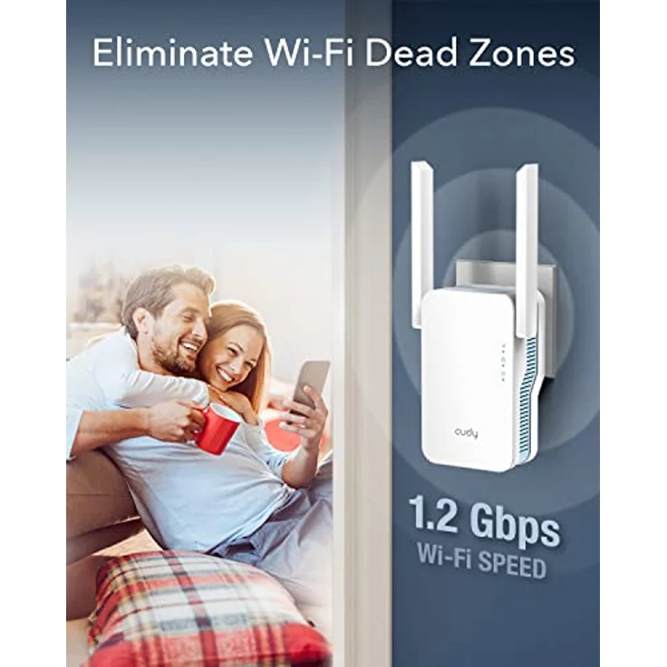 cudy RE1200 AC1200 Wi-Fi Mesh Repeater WLAN-Repeater, 2.4GHz 300Mbps + 5GHz 867Mbps, 1 10/100Mbps Port, Cudy Mesh Support, Schwarz – Bild 3