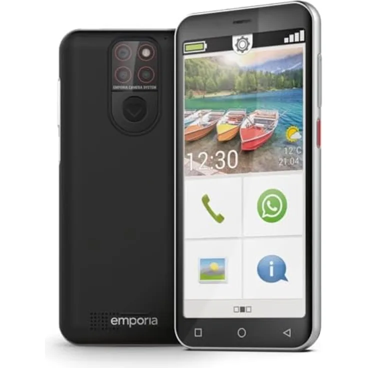 Emporia Smart 5 mini (64 GB, Schwarz, 4.95", Single SIM, 13 Mpx, 4G), Smartphone by Emporia