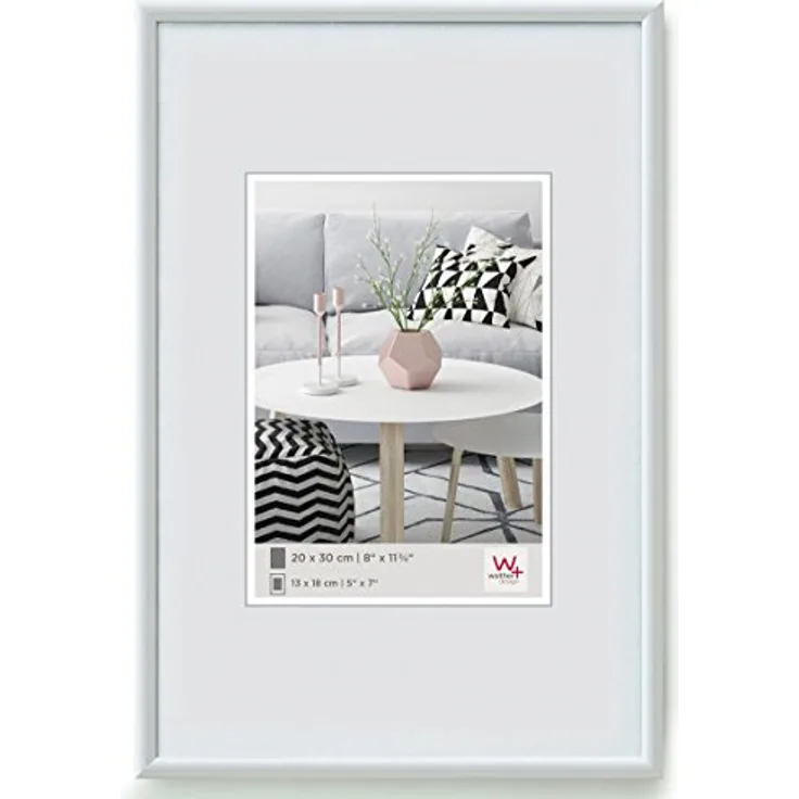 walther design Bilderrahmen weiss 20 x 28 cm Galeria Kunststoffrahmen KW028H