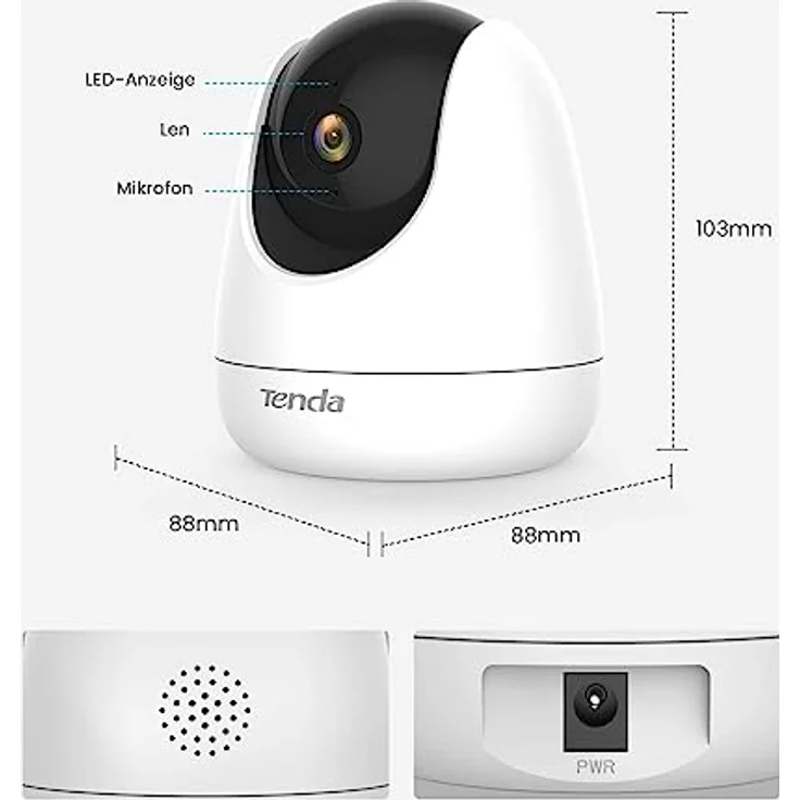 Tenda CP6 Sicherheitskamera IP-Sicherheitskamera Indoor Kuppel 2304 x 1296 Pixel Decke-Wand-Schreibtisch (CP6) – Bild 2