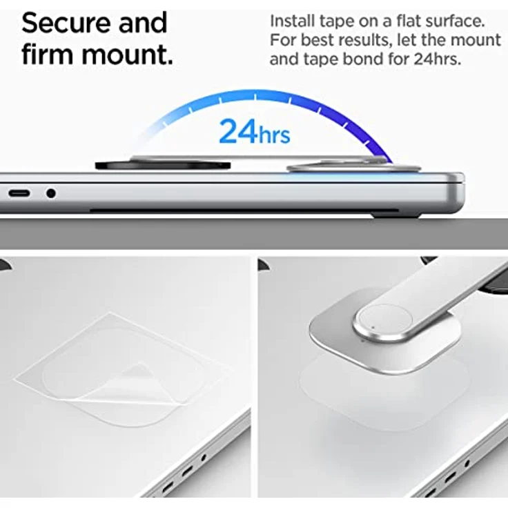 Spigen S312, Smartphone Halterung für ergonomische Sicht, Schwarz/Silber – Bild 6