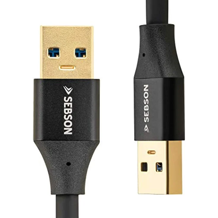 SEBSON USB 3.0 Kabel 1m, Typ A auf A, 5 Gbit/s Datenübertragung, robuste PVC Ummantelung, kompatibel mit PC, Laptop, Drucker und Festplatten – Bild 2