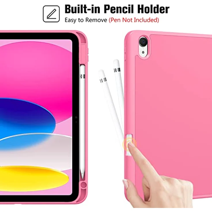 ProCase Hülle für iPad A16 11. & 10. Generation (2025/2022) – Leichte dünne Schutzhülle mit Stifthalter und Smart Cover – Pink – Bild 3