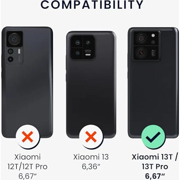 kwmobile Hülle kompatibel mit Xiaomi 13T / 13T Pro - weiches TPU Silikon Case - Graugrün, geeignet für kabelloses Laden – Bild 2