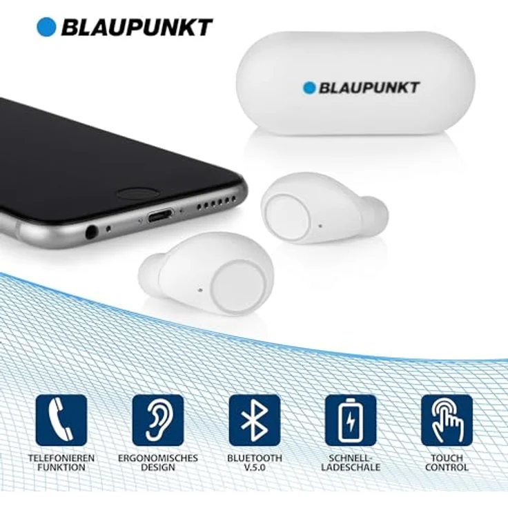 Blaupunkt BTW 10 WH True Wireless Stereo Kopfhörer weiß – Bild 2