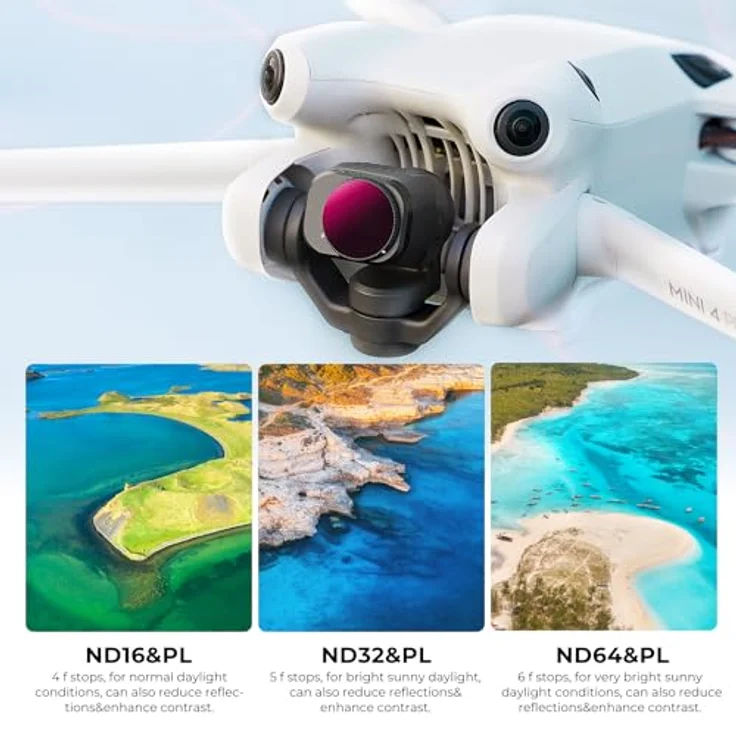K&F Concept Mini 4 Pro ND/PL Filterset, 6 Stück CPL und ND4-64 Filter für DJI Mini 4 Pro, ultraleicht und multi-beschichtet – Bild 5