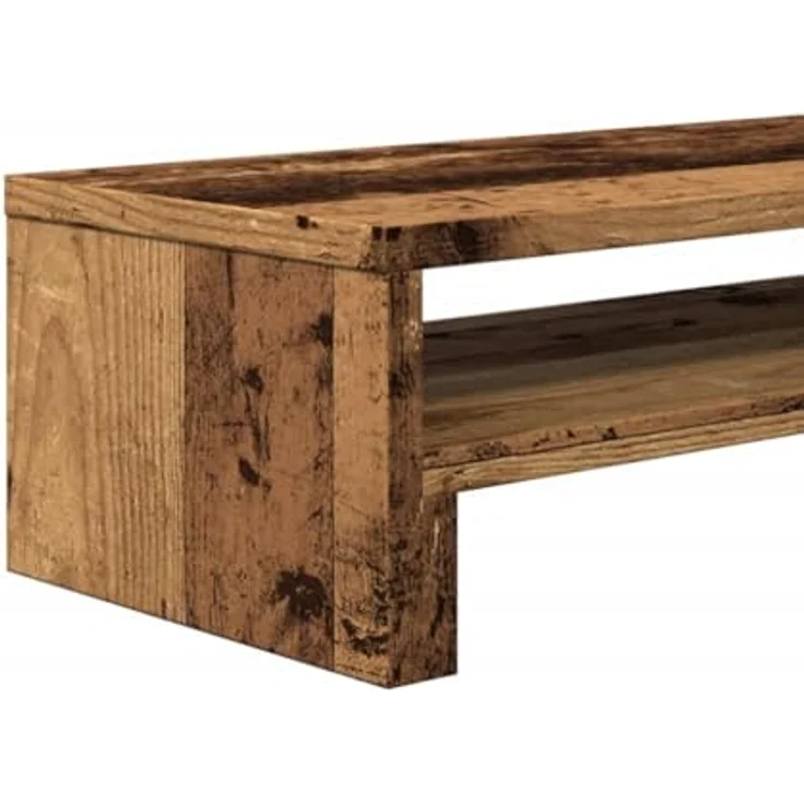 vidaXL Monitorständer Altholz-Optik, 54x22x15 cm, Holzwerkstoff, mit Stauraum und pflegeleichter Oberfläche – Bild 5