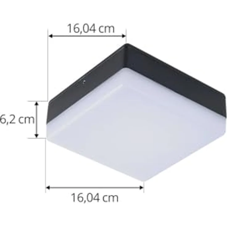 Lucande LED Deckenleuchten 'Thilo' mit Bewegungsmelder (spritzwassergeschützt, Modern, 1 flammig, Weiß) - Außenleuchte für Garten, Terasse, Balkon & Haus, LED-Deckenleuchte – Bild 5