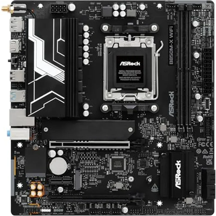 ASRock B850m-x Wifi R2, Micro-ATX Mainboard für AMD Ryzen, 128 GB DDR5-SDRAM, WLAN 6E, HDMI 2.1, Schwarz – Bild 3